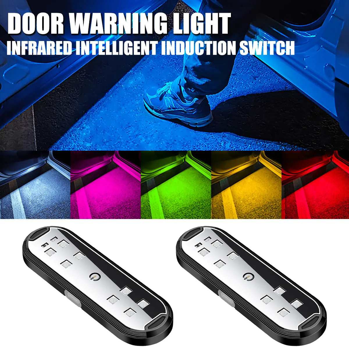Emergency Exit Sign - Auto-Türbeleuchtung LED Farbwechsel Dekorative Willkommensbeleuchtung Magnetische