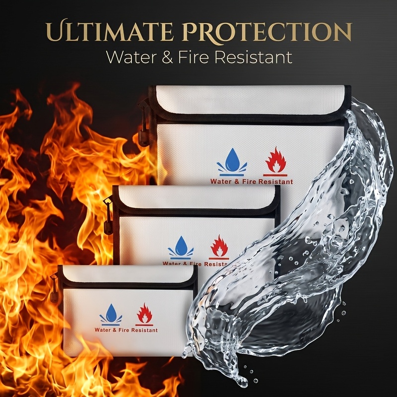 Fire Safe Document - Feuerfeste & Wasserdichte Dokumententasche, Reißverschluss-Aktenaufbewahrungstasche, Feuersicherer