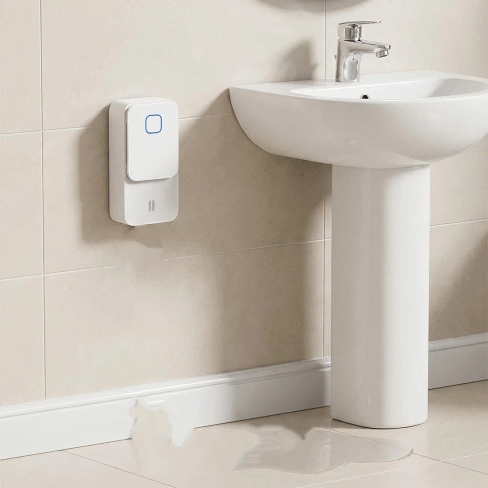 Water Alarm Sensor - WLAN-Verbundener WLAN-Wasserimmersionssensor Kompakte Bauweise Doppelflächenerkennung Haussicherheits-Leckalarm