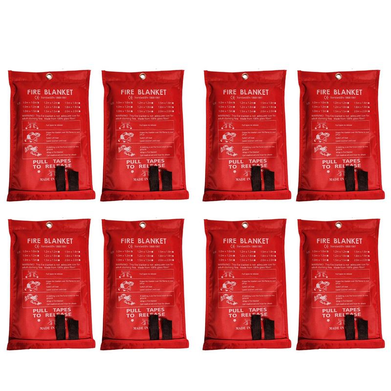 Fire Blanket Kitchen - B48B-8PCS Notfall-Feuerdecke, Feuerdecke, Feuerlöschdecke für Küche,
