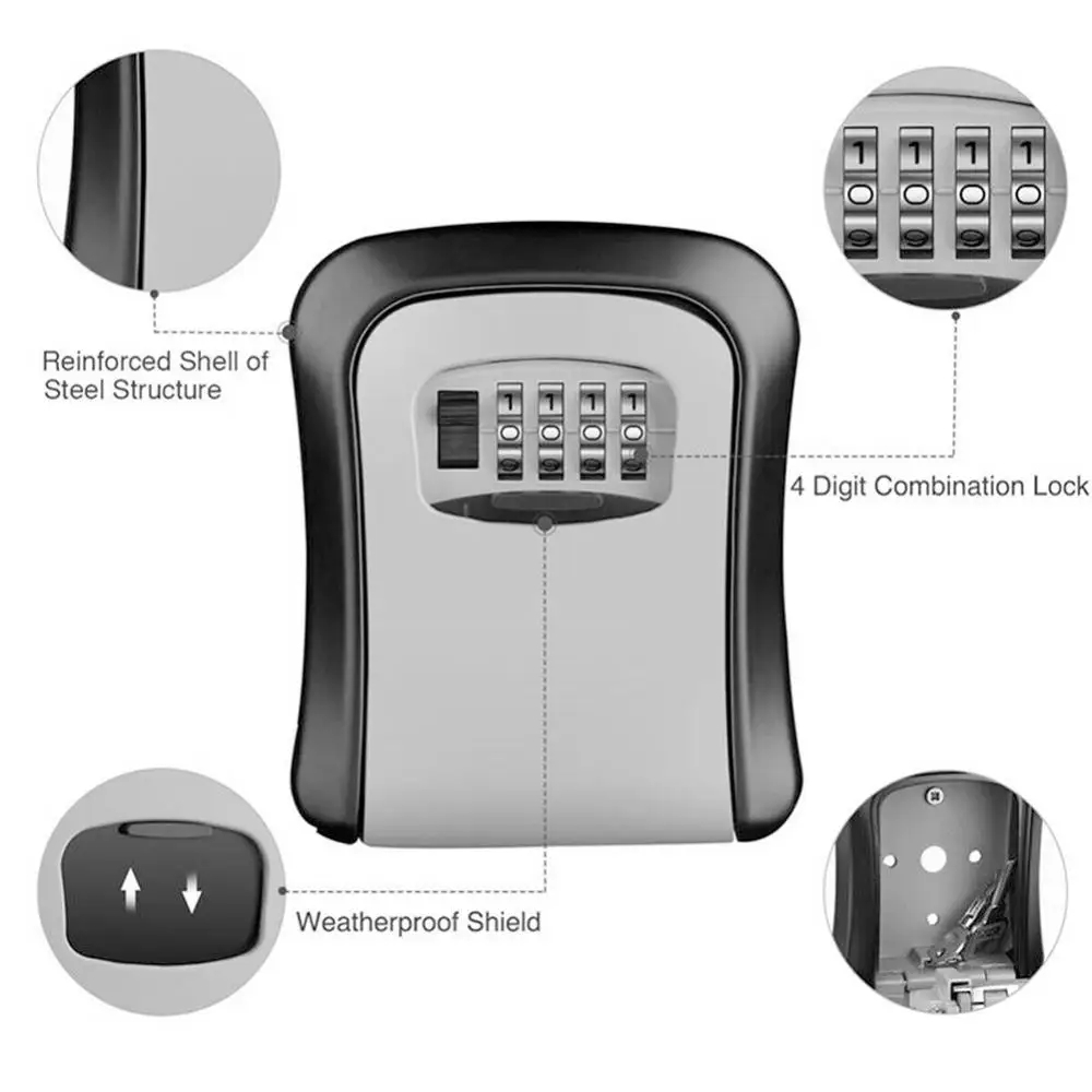 Wandmontierter Schlüsselsafe m – Lockbox Key Secure Bewertung und Preis